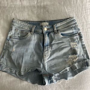 H&M High Waist light wash shorts size 6